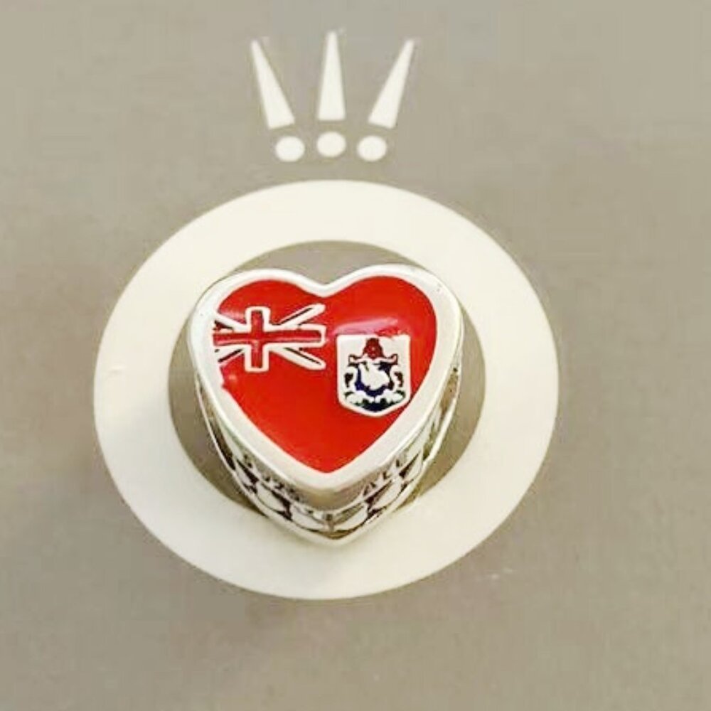 Pandora Bermuda Flag Exclusive Heart Charm Bead